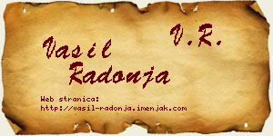 Vasil Radonja vizit kartica